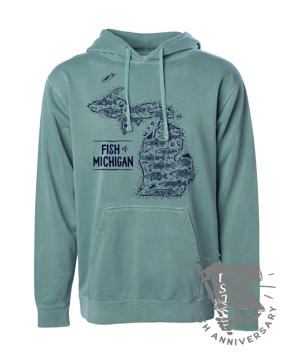 Tee See Tee Men's Apparel Fish of Michigan™ Pullover Hoodie | Tee See Tee Exclusive