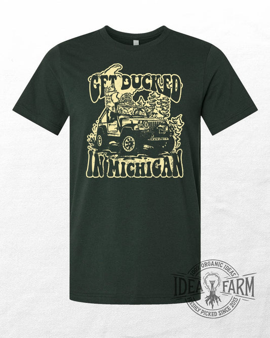 Tee See Tee Men's Apparel Get Ducked In Michigan™ Unisex T-Shirt | Idea Farm Fresh Pick!