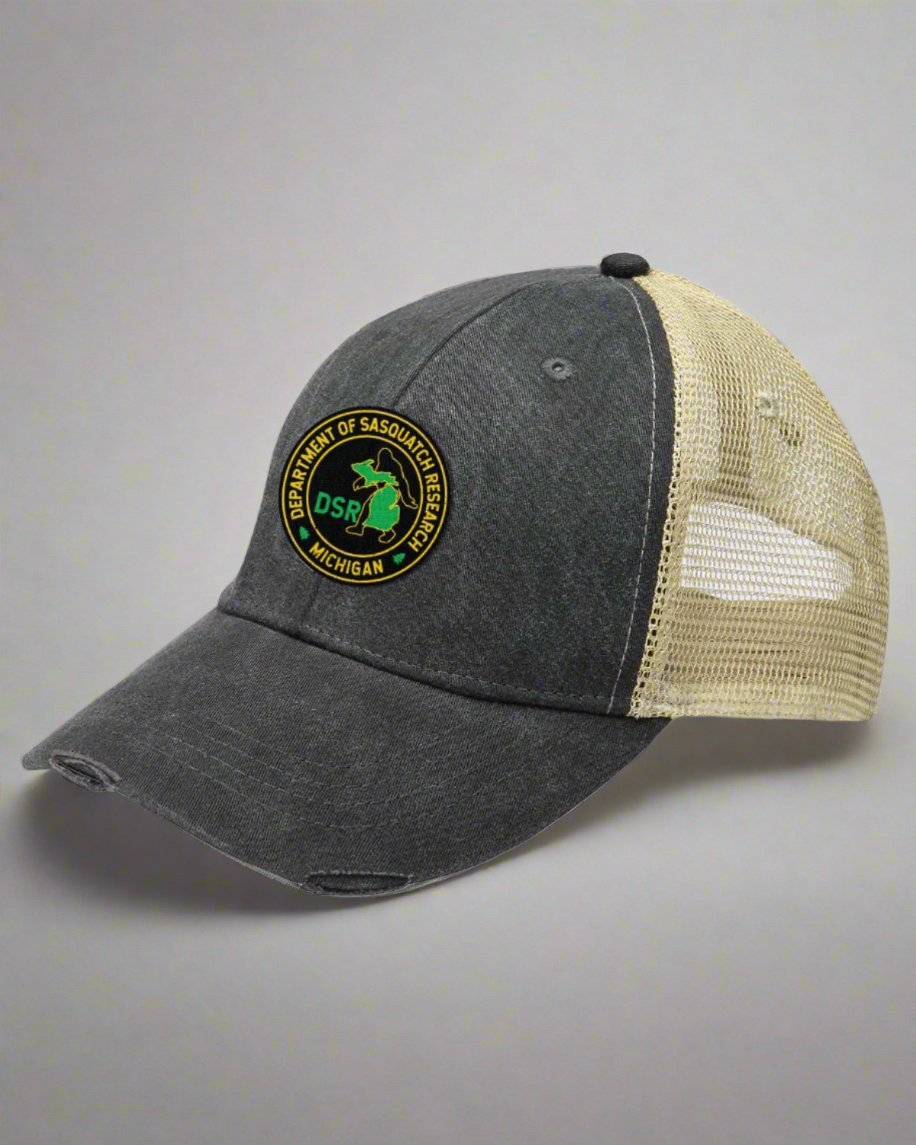 Tee See Tee Misc One Size Fits All Michigan Department of Sasquatch Research™ Distressed Trucker Cap | Tee See Tee Exclusive