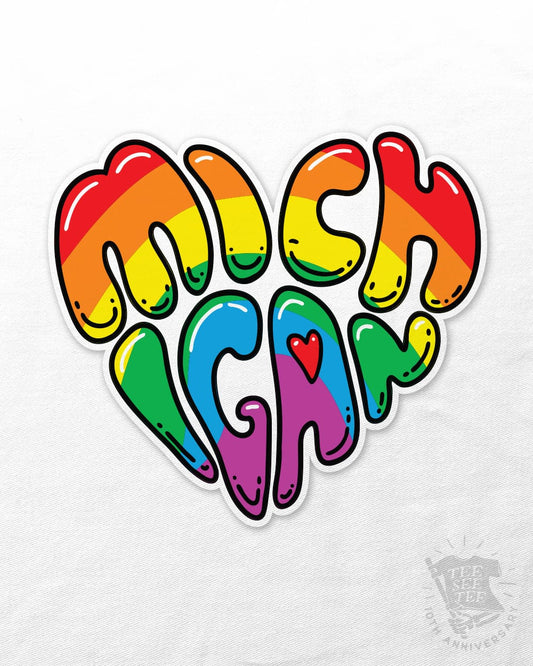 Tee See Tee Misc 4" Michigan Rainbow Sticker | Tee See Tee